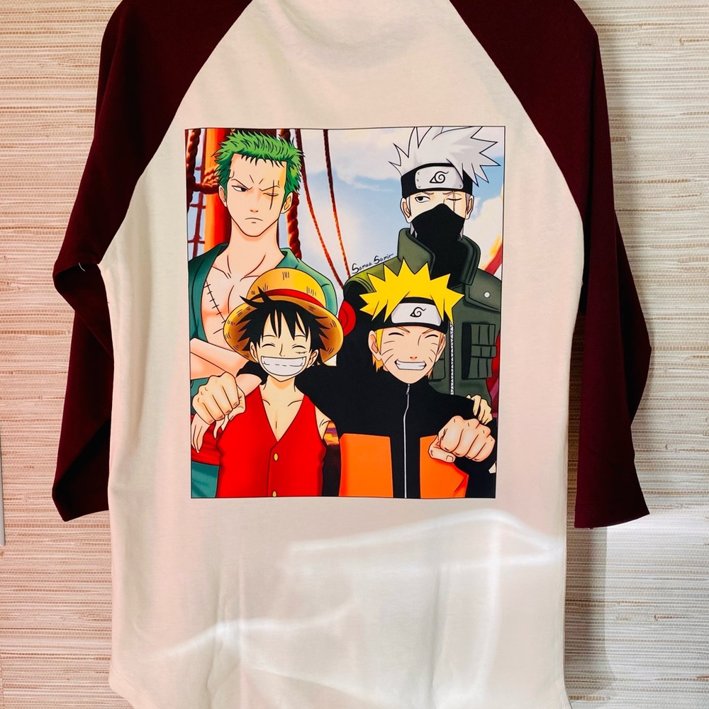 One Piece/Naruto baseball shirt